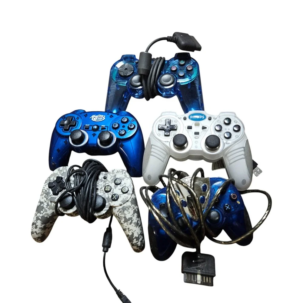 Mixed Lot of 5 PlayStation Controllers Mad Catz, Snakebyte PS3, Star Wars Jedi